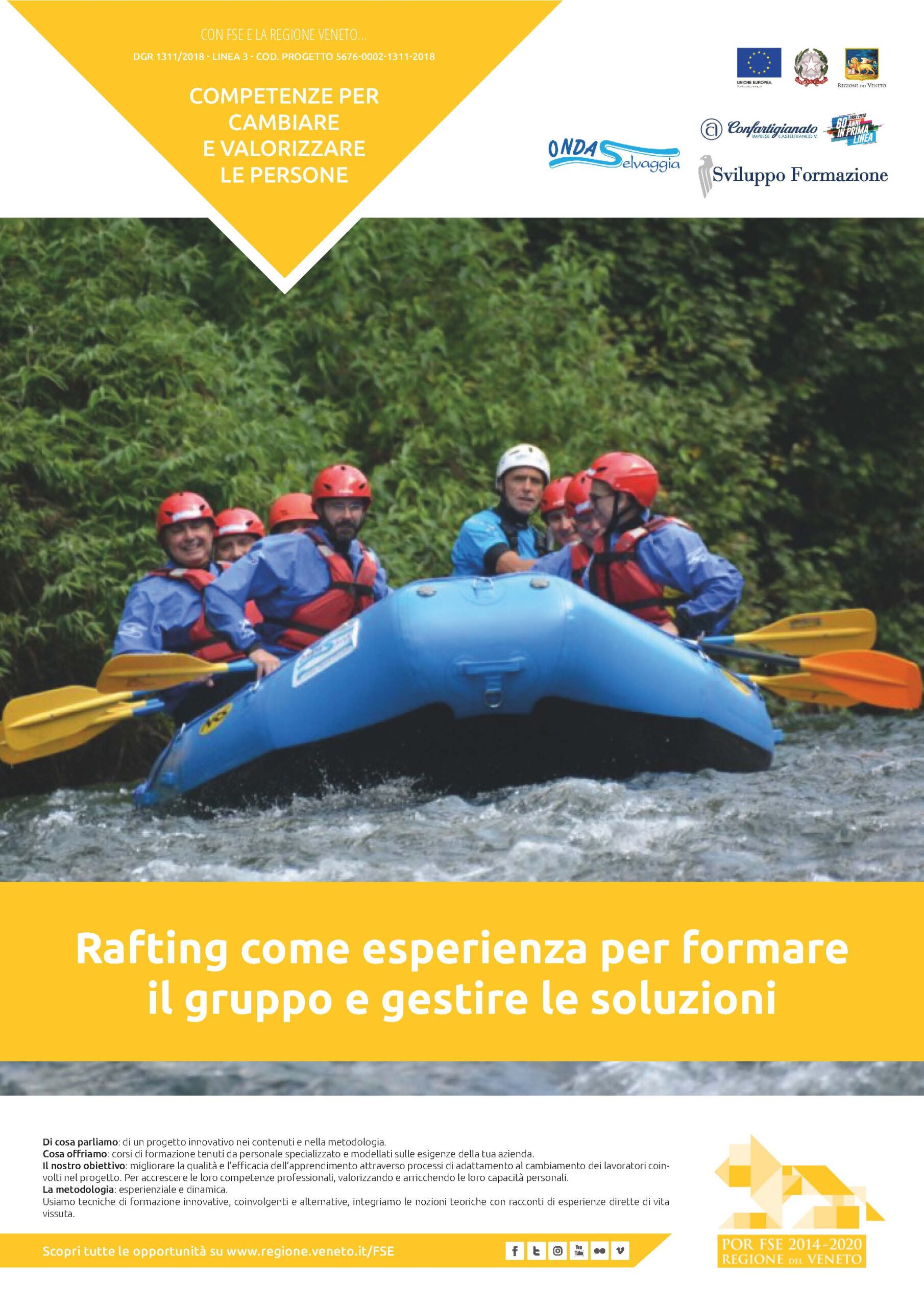 DGR 1311/2018: Rafting come esperienza per formare il gruppo e gestire le soluzioni